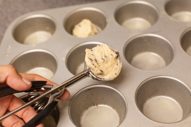 Chocolate Chip Cookie Cups with Unicorn Frosting from thelittlekitchen.net