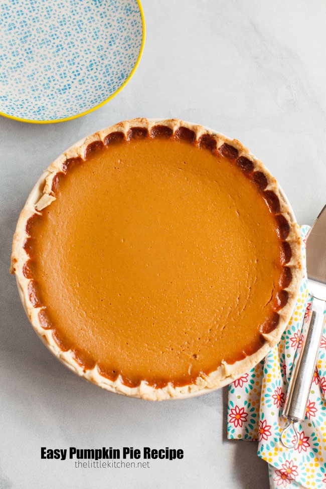 Easy Pumpkin Pie from thelittlekitchen.net