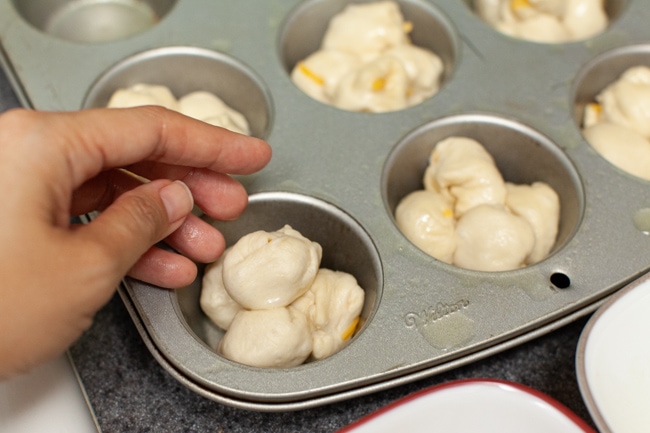 Cheddar Cheese Cloverleaf Rolls from thelittlekitchen.net