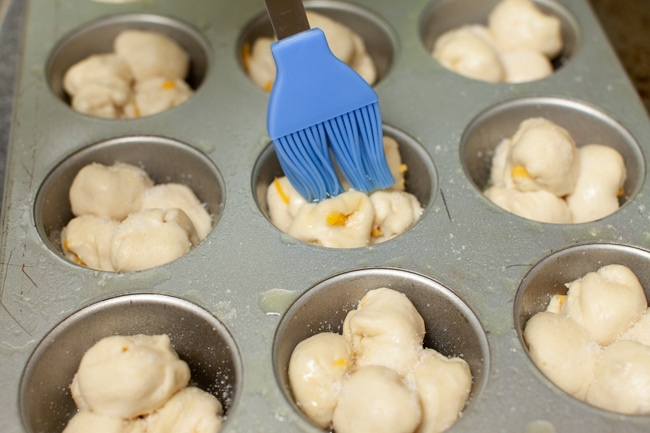 Cheddar Cheese Cloverleaf Rolls from thelittlekitchen.net