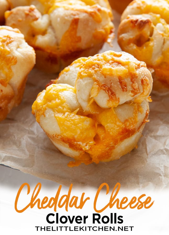 Cheddar Cheese Cloverleaf Rolls from thelittlekitchen.net