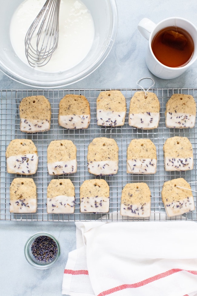 Black Tea Lavender Shortbread Cookies Recipe from thelittlekitchen.net