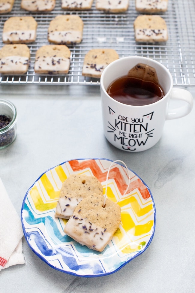 Black Tea Lavender Shortbread Cookies Recipe from thelittlekitchen.net