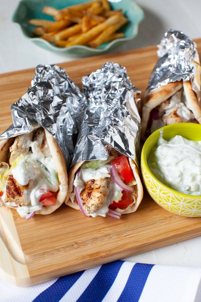 Grilled Chicken Gyros from thelittlekitchen.net