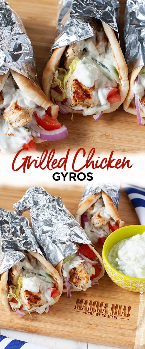 Grilled Chicken Gyros from thelittlekitchen.net