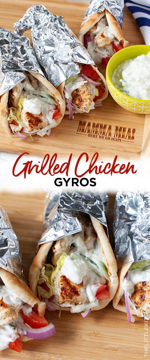 Grilled Chicken Gyros from thelittlekitchen.net