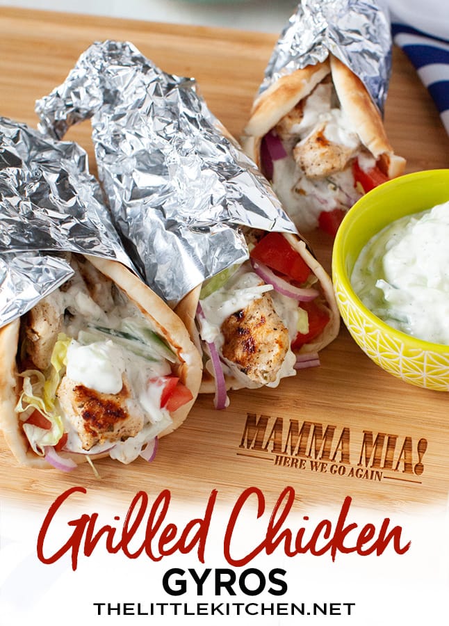 Grilled Chicken Gyros from thelittlekitchen.net