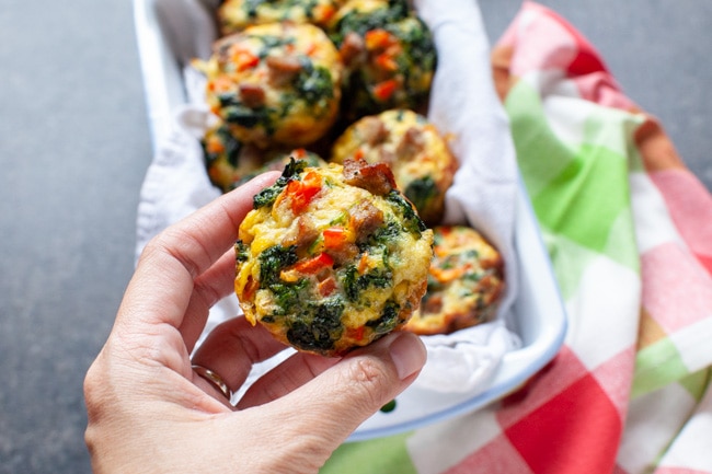 Five Ingredient Breakfast Egg Cups from thelittlekitchen.net