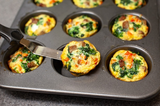 Five Ingredient Breakfast Egg Cups from thelittlekitchen.net