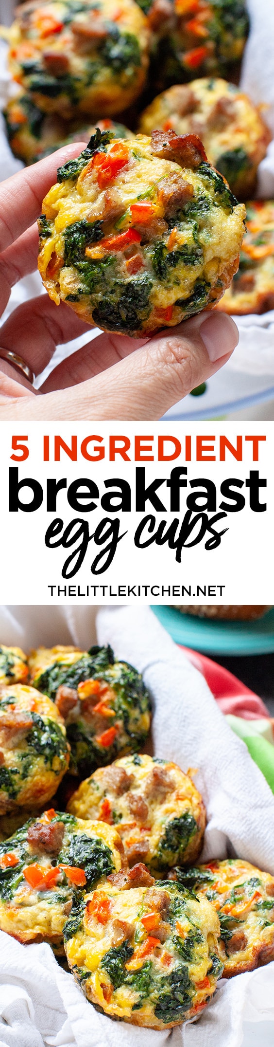 Five Ingredient Breakfast Egg Cups from thelittlekitchen.net