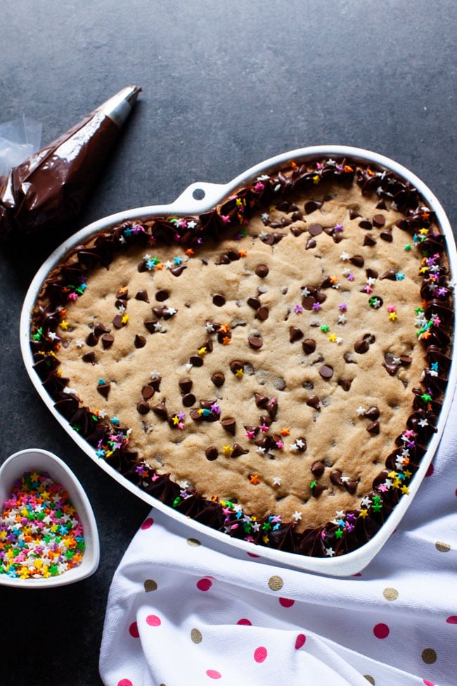 Chocolate Chip Cookie Cake from thelittlekitchen.net