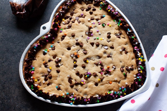Chocolate Chip Cookie Cake from thelittlekitchen.net