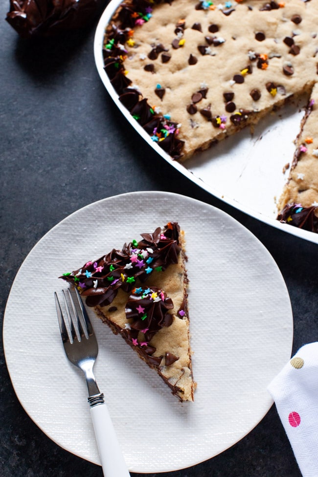 Chocolate Chip Cookie Cake from thelittlekitchen.net