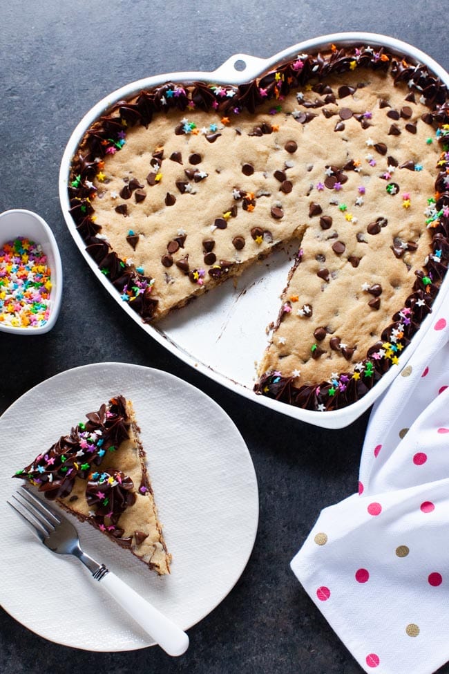 Chocolate Chip Cookie Cake from thelittlekitchen.net