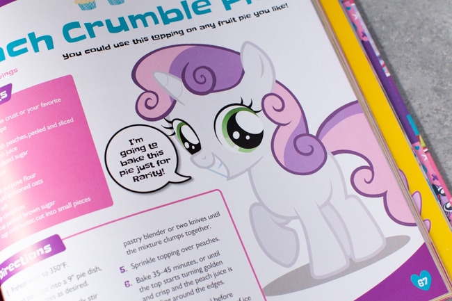 Page out of My Little Pony Baking Book