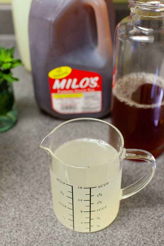 lemonade in a glass measuring cup