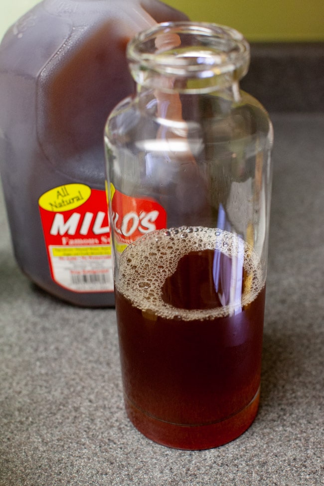 sweet tea in a glass pitcher