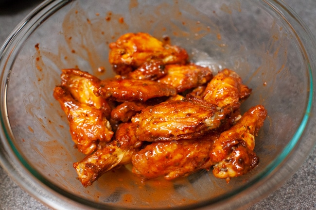 Buffalo Chicken Wings in Air Fryer from thelittlekitchen.net