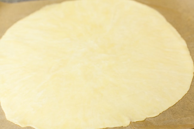 Rolled out Sugar Pie crust dough