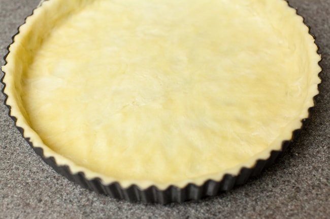 Sugar Pie crust pressed into tart pan, before baking