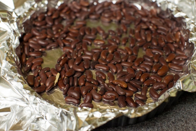 Dried beans used as pie weights