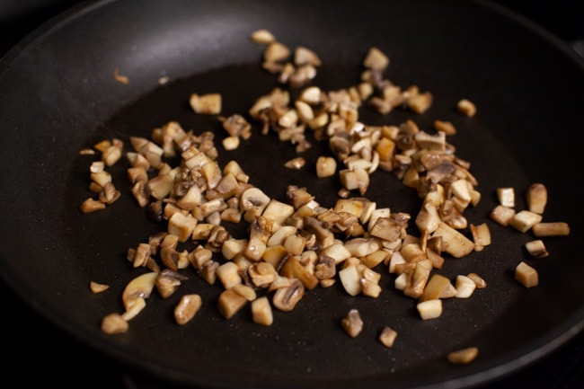 sauteed mushrooms in a skillet