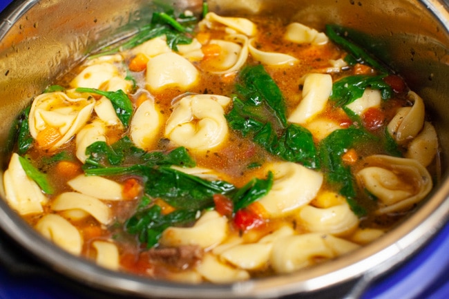 Beef Tortellini Soup in the Instant Pot