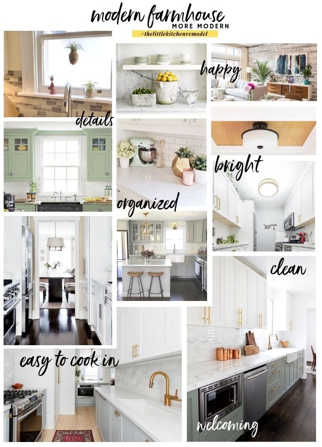 collage of images for The Little Kitchen remodel