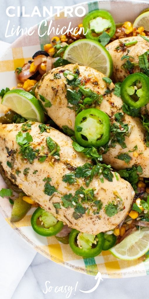 cilantro lime chicken on a plate